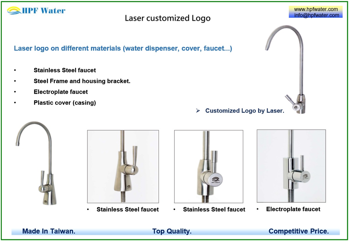 Laser Customized LOGO on faucet, appliance cover, breaket, frame